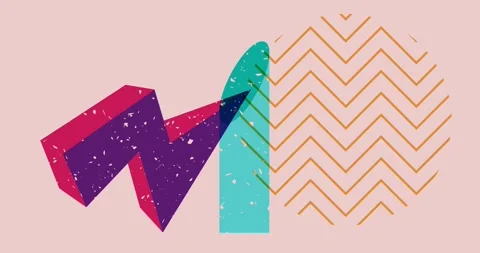 Risograph geometric elements Stock Footage 328192535