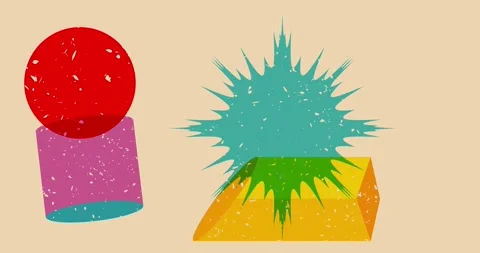 Risograph geometric elements Stock Footage 330566488