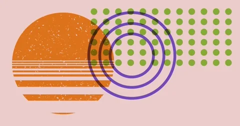 Risograph geometric elements video Stock Footage 328192528