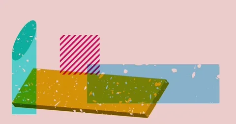Risograph geometric elements Video Stock Footage 328563746