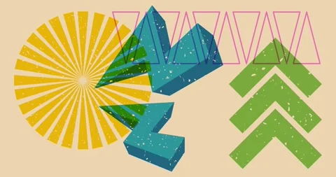 Risograph geometric elements video Stock Footage 330513528