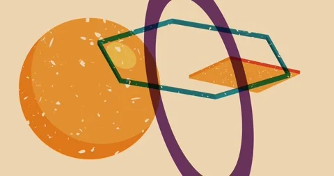 Risograph geometric four elements video Stock Footage 335256765