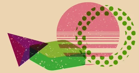 Risograph geometric shapes backdrop animation Stock Footage 277556849