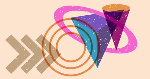 Risograph geometric shapes element Stock Footage 285687827