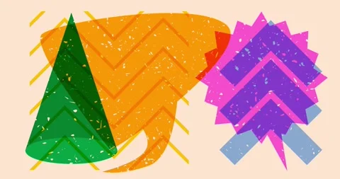 Risograph geometric shapes with speech bubble background animation Stock Footage 257859125