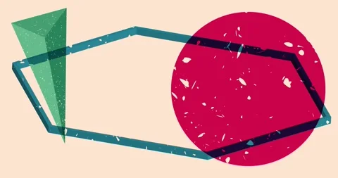 Risograph geometric shapes video Stock Footage 305015089