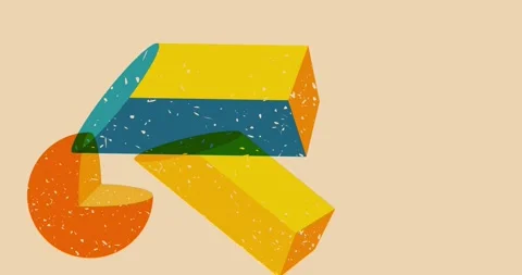 Risograph geometric three elements animation Stock Footage 335344157