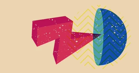 Risograph geometric three elements Stock Footage 335344164