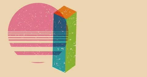 Risograph geometric two elements Stock Footage 335183834