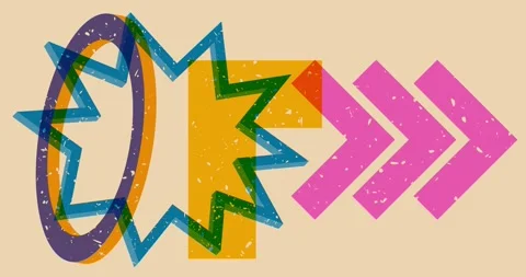 Risograph Geometry style animation Stock Footage 284784690