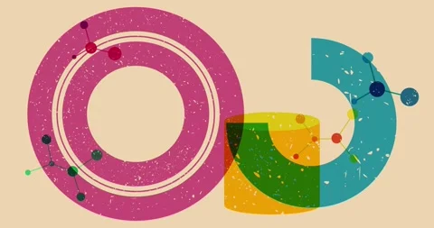 Risograph Geometry style video Stock Footage 284784700