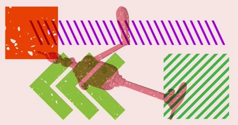 Risograph hand drill with geometric elements Video stock 271610018