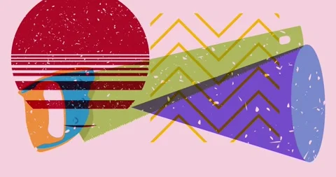 Risograph hand saw with geometric elements Stock Footage 269476692
