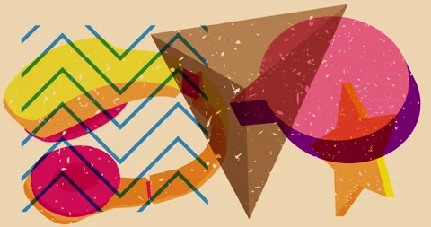 Risograph Headset and speech bubble with geometric elements video Stock Footage 318048878