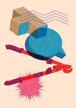 Risograph Heavy Duty Large Cable Cutter, old cutter for wire or steel bars .. Stock Illustration