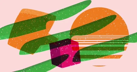 Risograph Knife and speech bubble with geometric elements video Stock Footage 324938844