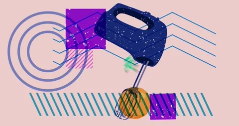 Risograph mixer with geometric elements video Stockbeeldmateriaal 277968967