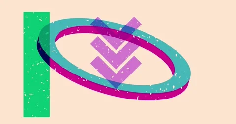 Risograph Multi-Layered geometry elements object shapes video Stock Footage 301747408