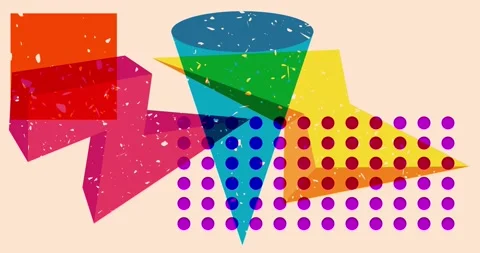 Risograph Object, Geometry elements video Stock Footage 285577213
