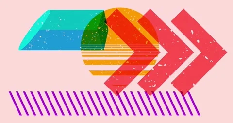 Risograph Random Artistic Geometry elements animation Stock Footage 285906531