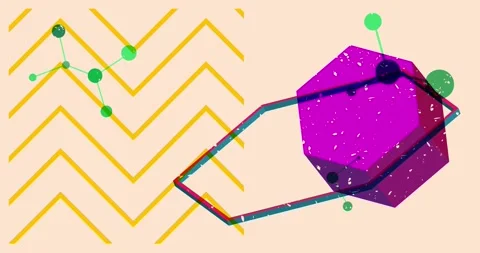 Risograph Random Geometry elements animation Stock Footage 285103343