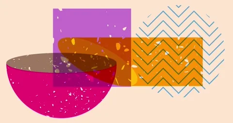 Risograph Random Geometry elements video Stock Footage 285103398