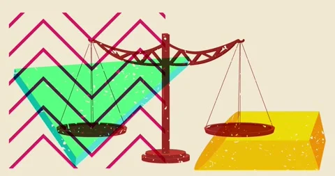 Risograph scale with geometric elements animation Video stock 265049327