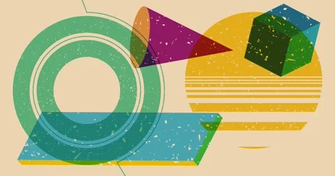 Risograph Shape Cartoon video Stock Footage 306910631