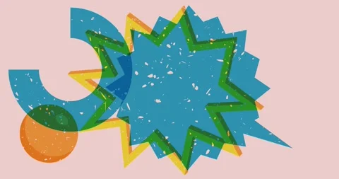 Risograph shape design with Speech Bubble animation Vidéo 313641586