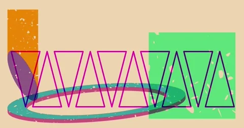 Risograph shapes animation Stock Footage 282413087