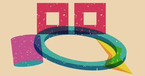 Risograph shapes. Super geometry elements Stock Footage 301582611