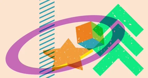 Risograph shapes video Stock Footage 282799743