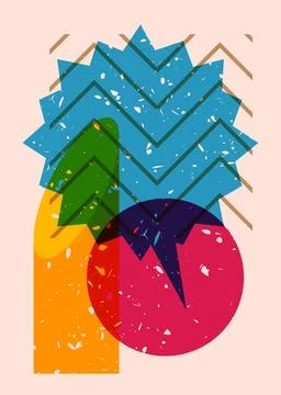 Risograph Speech Bubble with geometric shapes. Vector geometry elements wit.. イラスト素材