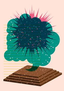 Risograph Speech Bubble with geometric shapes. Vector geometry elements wit.. 库存插图
