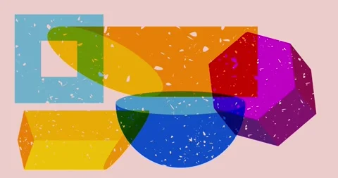 Risograph style Object shapes animation Stock Footage 284286130