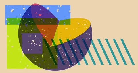 Risograph style object shapes geometry video Stock Footage 285806088