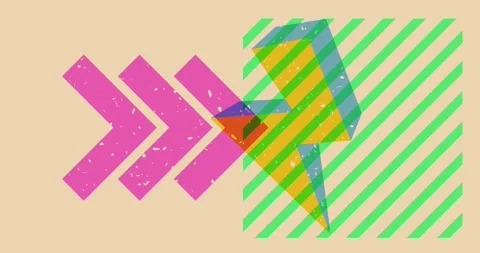 Risograph style object shapes geometry Stock Footage 285806109