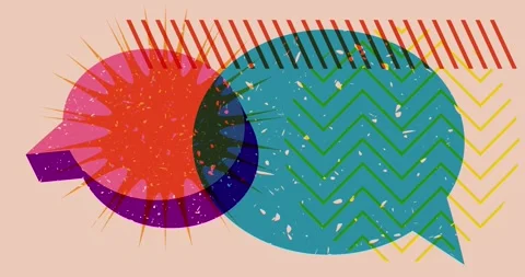 Risograph two simple speech bubble animation Stock Footage 248023378