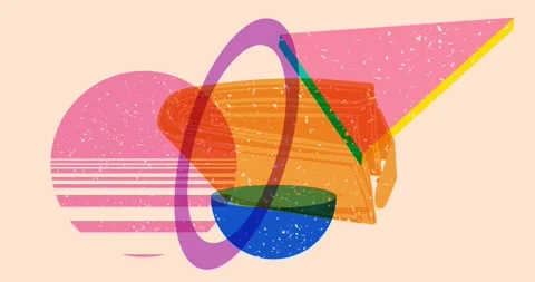 Risograph wallet with geometric elements Video stock 271712509