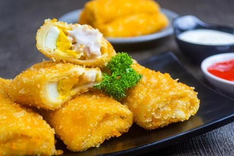 Risol mayo or mayonnaise risole Stock Photos