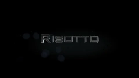 Risotto 3D title metal text on black alpha channel background Stockbeeldmateriaal 258115114