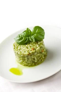 Risotto with basil Stock Photos
