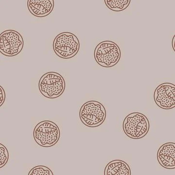 Risotto fish line seamless pattern Stock Illustration