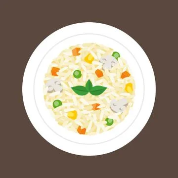 Risotto, flat design Ilustración de archivo