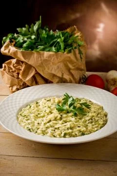 Risotto with herbs Stock Photos