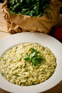 Risotto with herbs Stock Photos