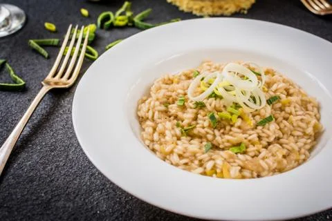 Risotto with leek Stock Photos