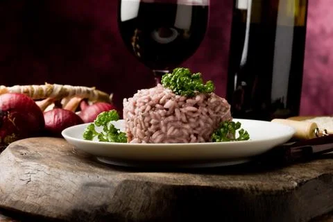 Risotto with red wine Stock Photos