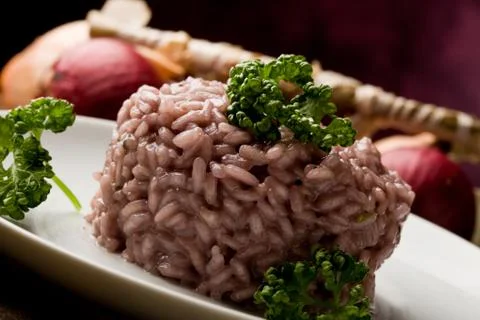 Risotto with red wine Stock Photos