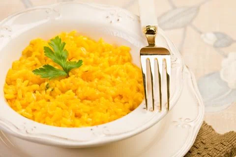 Risotto with saffron Stock Photos